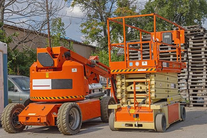 warehouse equipment in action - forklift in motion in Bound Brook